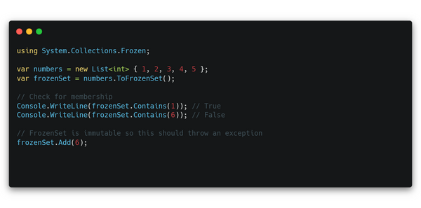 FrozenSet<T> in .NET 8